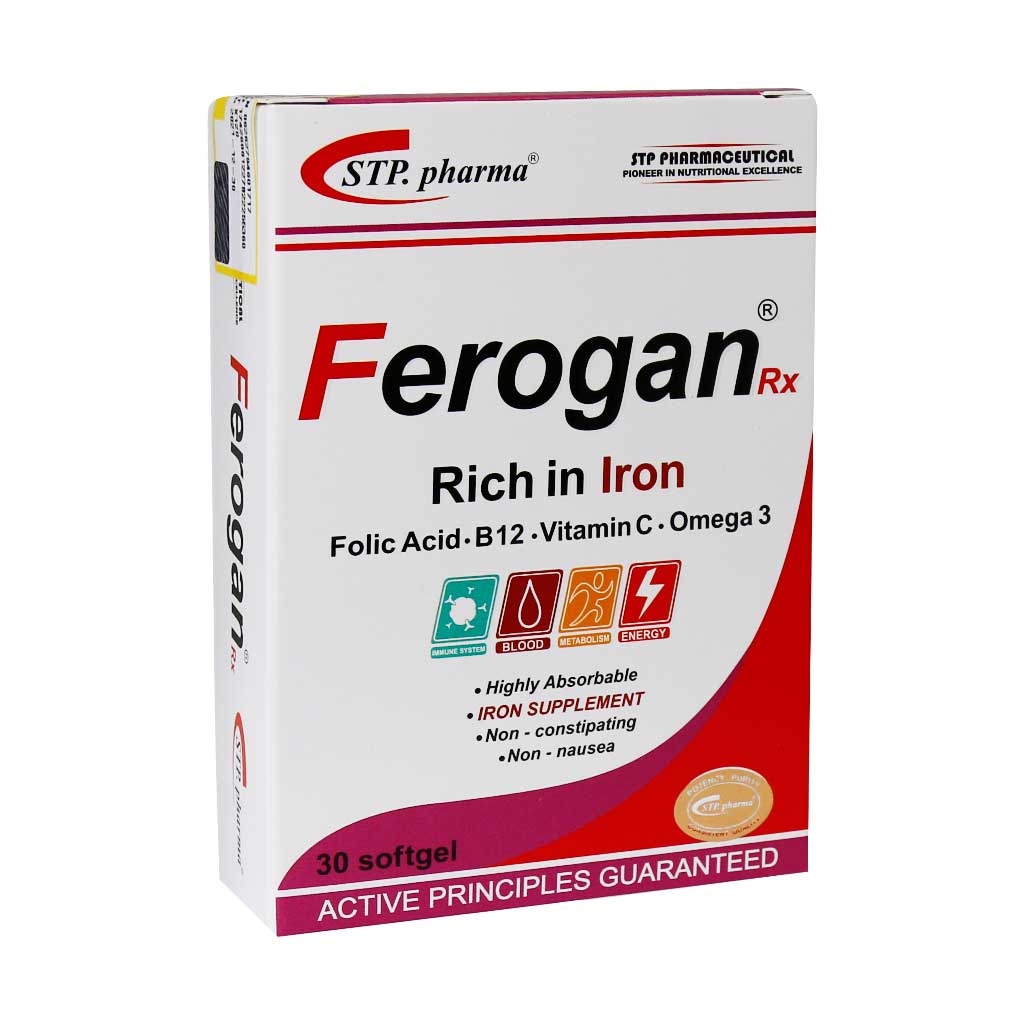 STP-Pharma-Ferogan-RX-30-Softgel.jpg سافت ژل فروگان آر ایکس اس تی پی فارما 30 عددی - Image 1